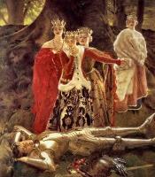 Frank Cadogan Cowper - Four Queens Find Lancelot Sleeping